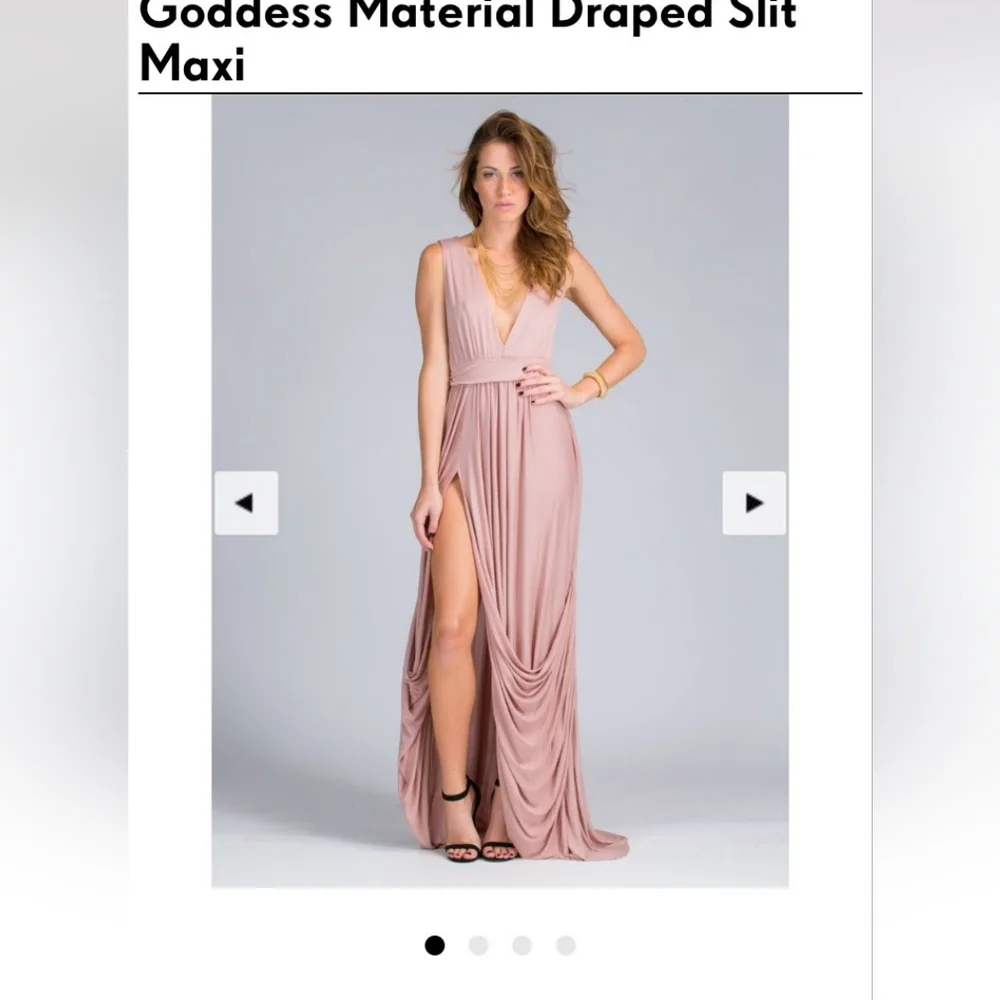 Go Janel GoJane | Dresses | Gojane Goddess Drape Slit Maxi | Poshmark